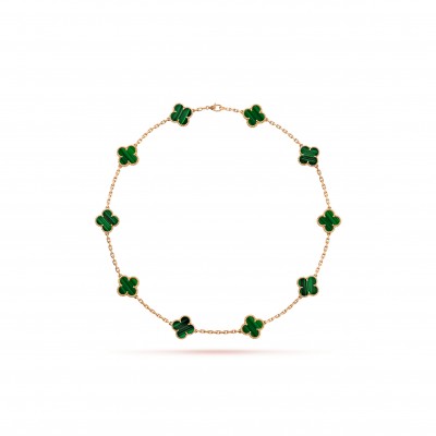 VAN CLEEF ARPELS VINTAGE ALHAMBRA NECKLACE, 10 MOTIFS VCARO3QN00